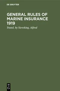 General rules of marine insurance 1919_cover