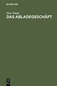 Das Abladegeschäft_cover