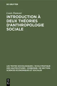 Introduction à deux théories d'anthropologie sociale_cover