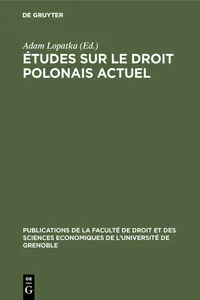 Études sur le droit polonais actuel_cover