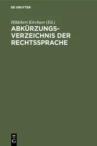 Abkürzungsverzeichnis der Rechtssprache_cover