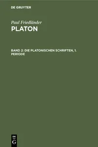 Die Platonischen Schriften, 1. Periode_cover