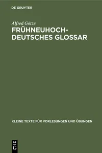 Frühneuhochdeutsches Glossar_cover