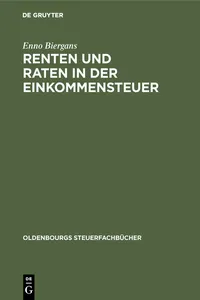 Renten und Raten in der Einkommensteuer_cover