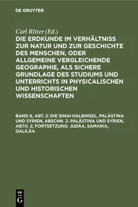 Die Sinai-Halbinsel, Palästina und Syrien, Abschn. 2. Palästina und Syrien, Abth. 2, Fortsetzung: Judäa, Samaria, Galiläa_cover