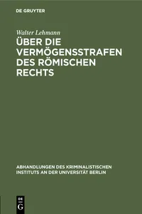 Über die Vermögensstrafen des römischen Rechts_cover