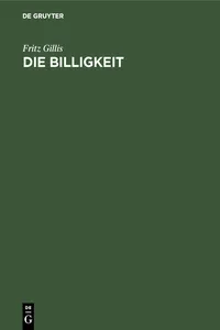 Die Billigkeit_cover