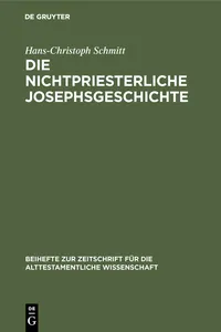 Die nichtpriesterliche Josephsgeschichte_cover