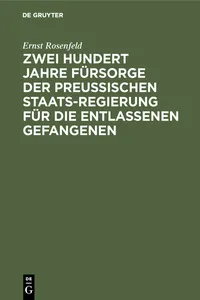 Zwei Hundert Jahre Fürsorge der Preußischen Staatsregierung für die entlassenen Gefangenen_cover