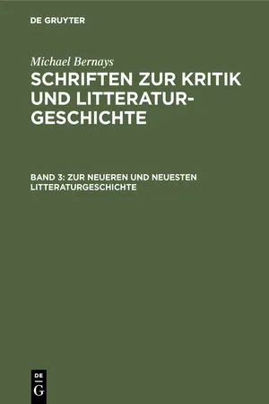 Zur neueren und neuesten Litteraturgeschichte