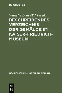 Beschreibendes Verzeichnis der Gemälde im Kaiser-Friedrich-Museum_cover