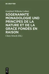 Sogenannte Monadologie und principes de la nature et de la grace fondés en raison_cover