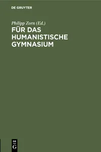 Für das humanistische Gymnasium_cover