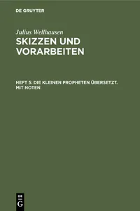 Die kleinen Propheten übersetzt. Mit Noten_cover