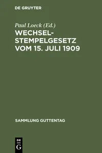 Wechselstempelgesetz vom 15. Juli 1909_cover