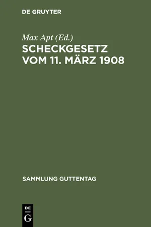 Scheckgesetz vom 11. März 1908