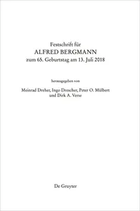 Festschrift für Alfred Bergmann zum 65. Geburtstag am 13. Juli 2018_cover