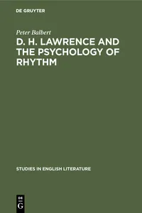 D. H. Lawrence and the Psychology of Rhythm_cover