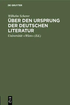 Über den Ursprung der deutschen Literatur