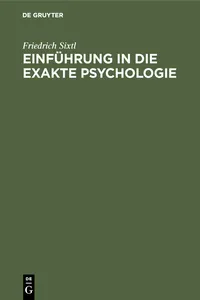 Einführung in die Exakte Psychologie_cover