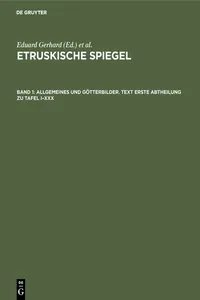 Allgemeines und Götterbilder. Text Erste Abtheilung zu Tafel I–XXX_cover