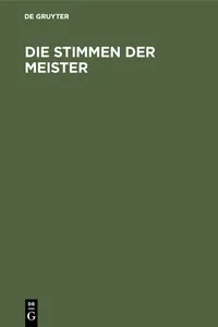 Die Stimmen der Meister_cover