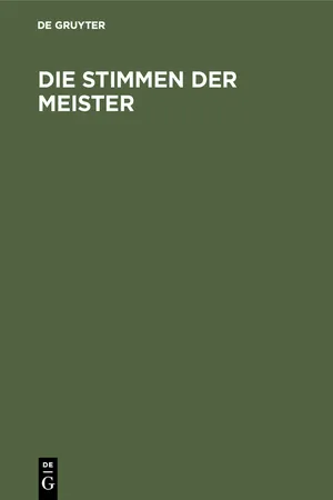 Die Stimmen der Meister