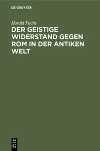 Der geistige Widerstand gegen Rom in der antiken Welt_cover