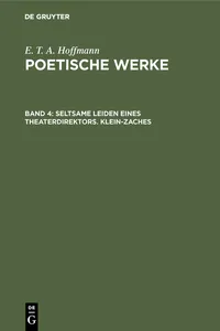 Seltsame Leiden eines Theaterdirektors. Klein-Zaches_cover