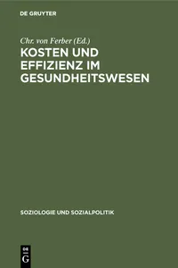 Kosten und Effizienz im Gesundheitswesen_cover