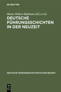 Deutsche Führungsschichten in der Neuzeit_cover