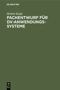 Fachentwurf für DV-Anwendungssysteme_cover