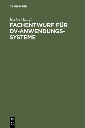 Fachentwurf für DV-Anwendungssysteme