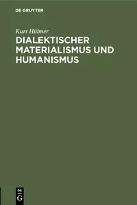 Dialektischer Materialismus und Humanismus_cover