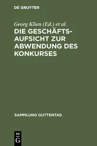 Die Geschäftsaufsicht zur Abwendung des Konkurses_cover