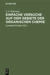 Einfache Versuche auf dem Gebiete der organischen Chemie_cover