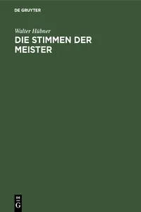 Die Stimmen der Meister_cover