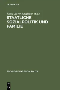 Staatliche Sozialpolitik und Familie_cover