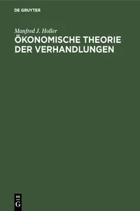 Ökonomische Theorie der Verhandlungen_cover