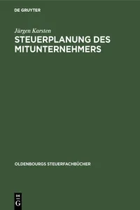 Steuerplanung des Mitunternehmers_cover