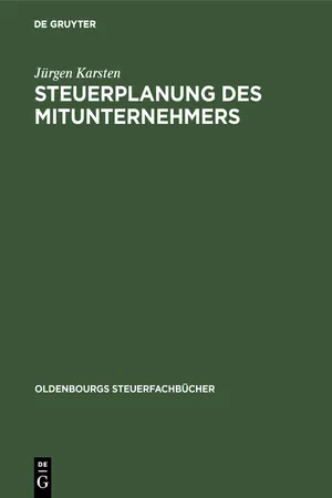 Steuerplanung des Mitunternehmers