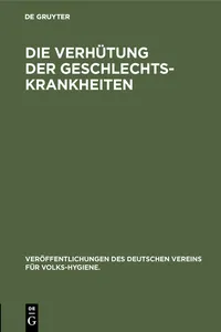 Die Verhütung der Geschlechts-Krankheiten_cover