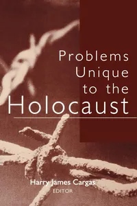 Problems Unique to the Holocaust_cover