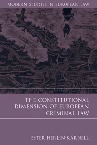 The Constitutional Dimension of European Criminal Law_cover