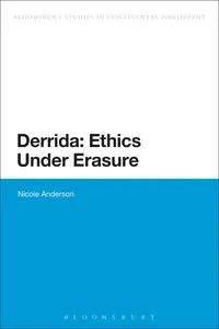 Derrida: Ethics Under Erasure_cover