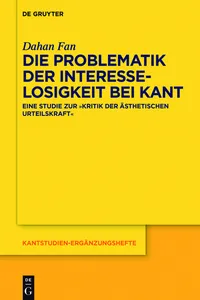 Die Problematik der Interesselosigkeit bei Kant_cover