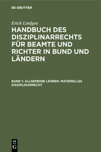 Allgemeine Lehren. Materielles Disziplinarrecht_cover