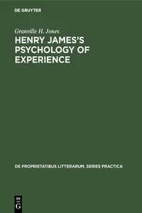 Henry James's Psychology of Experience_cover