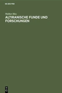 Altiranische Funde und Forschungen_cover