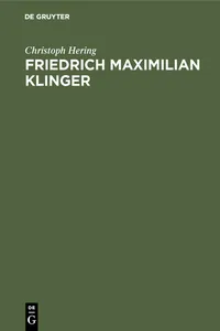 Friedrich Maximilian Klinger_cover